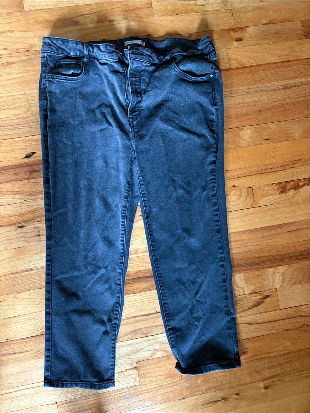 Nine West Women’s  Slim Straight Dark Blue Jeans short length